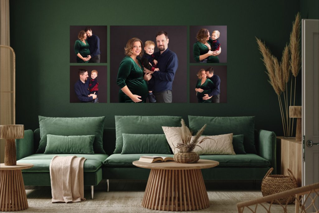 Maternity portrait wall art from a portrait viewing session in Milton Keynes